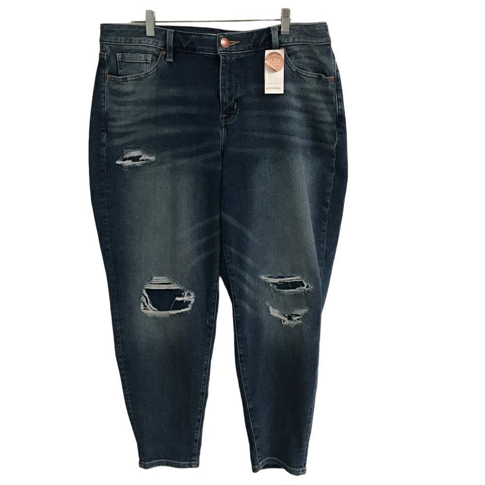Lane Bryant Boyfriend distressed stretch denim jeans 14‎